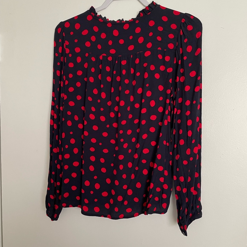 Loft Polka Dot Long Sleeve Top Size M